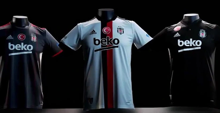 Camisetas do Besiktas 2021/2022 fornecidas pela Adidas