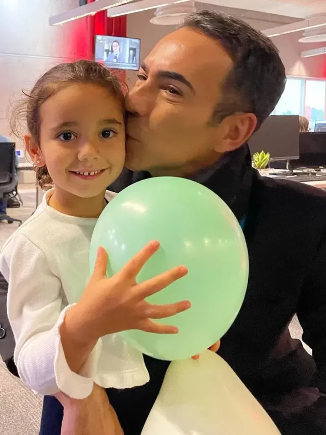 Cesar Tralli leva sua filha para vivenciar um dia em seu ambiente de trabalho